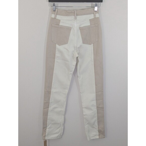 New Reformation Jeans Cynthia Tonal Reworked High Rise Straight Jeans Clay Sz 24 - Picture 14 of 16